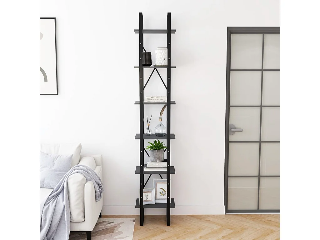 Armoire haute Gris 40x30x210 Bois de pin solide