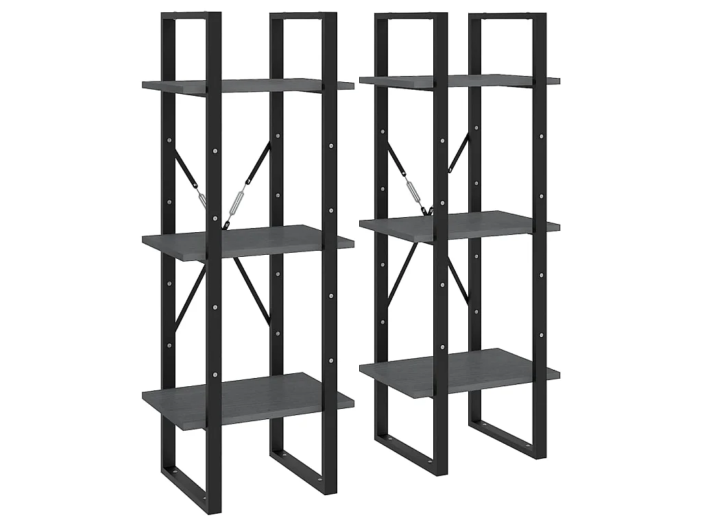 Armoire haute Gris 40x30x210 Bois de pin solide