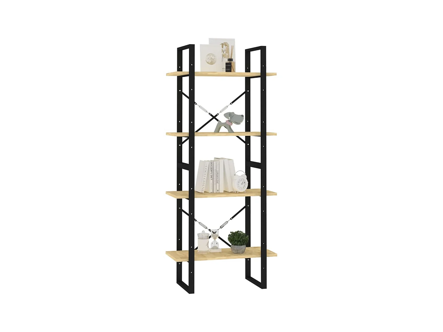 Bibliothèque à 4 niveaux 60x30x140 Bois de pin massif