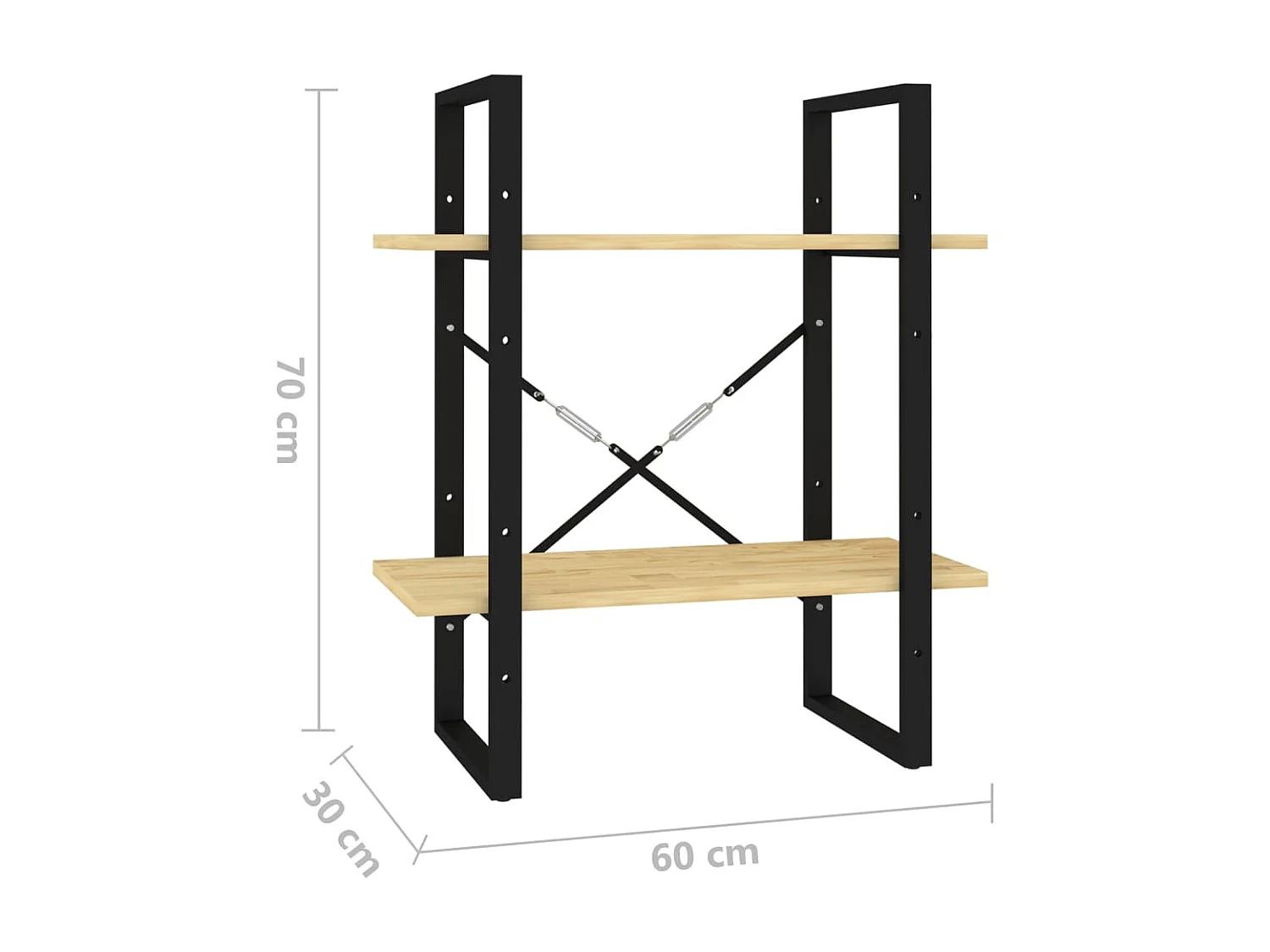 Bibliothèque à 2 niveaux 60x30x70 Bois de pin massif