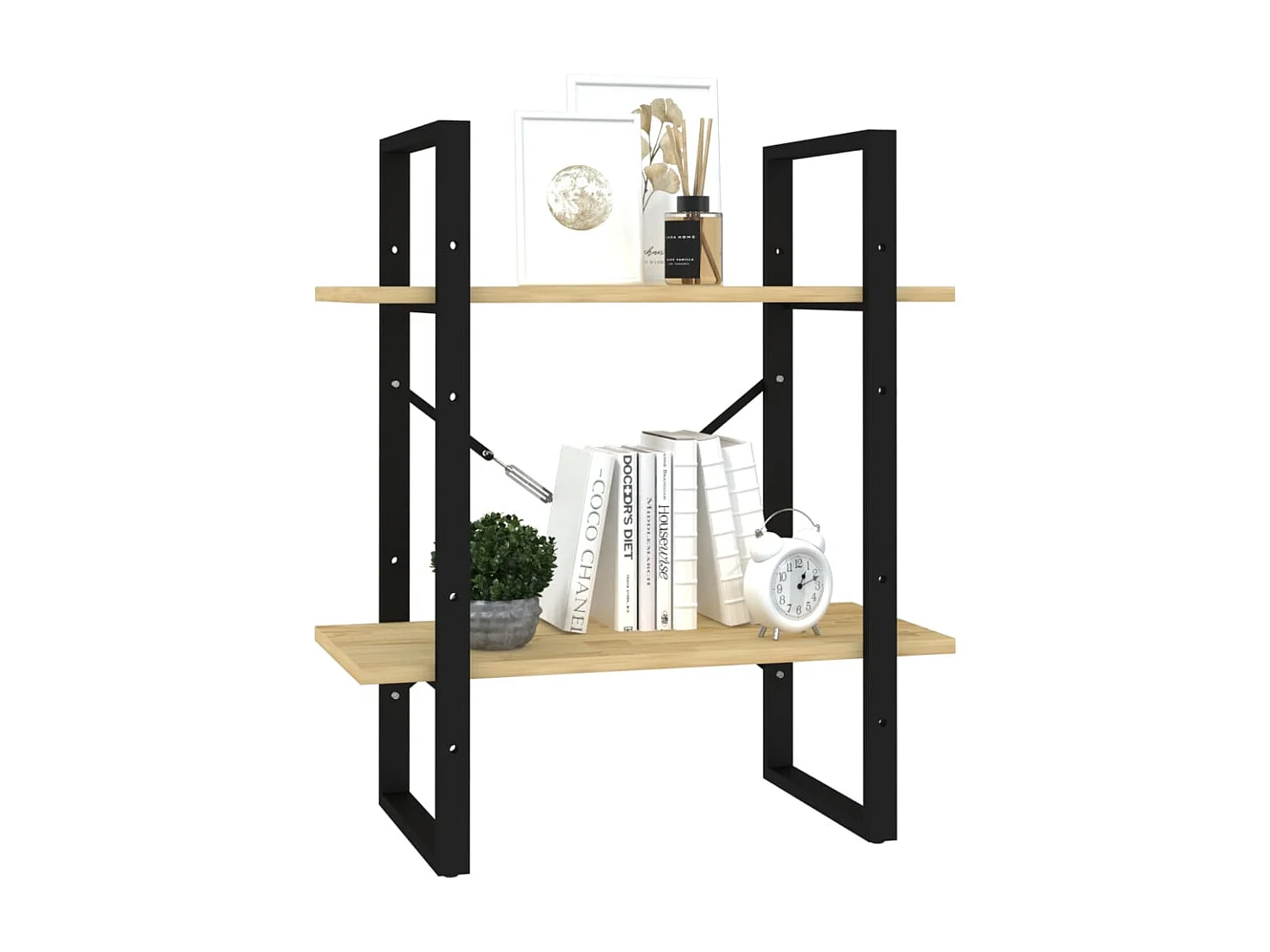 Bibliothèque à 2 niveaux 60x30x70 Bois de pin massif