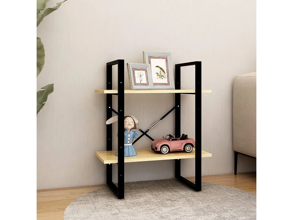 Bibliothèque à 2 niveaux 60x30x70 Bois de pin massif