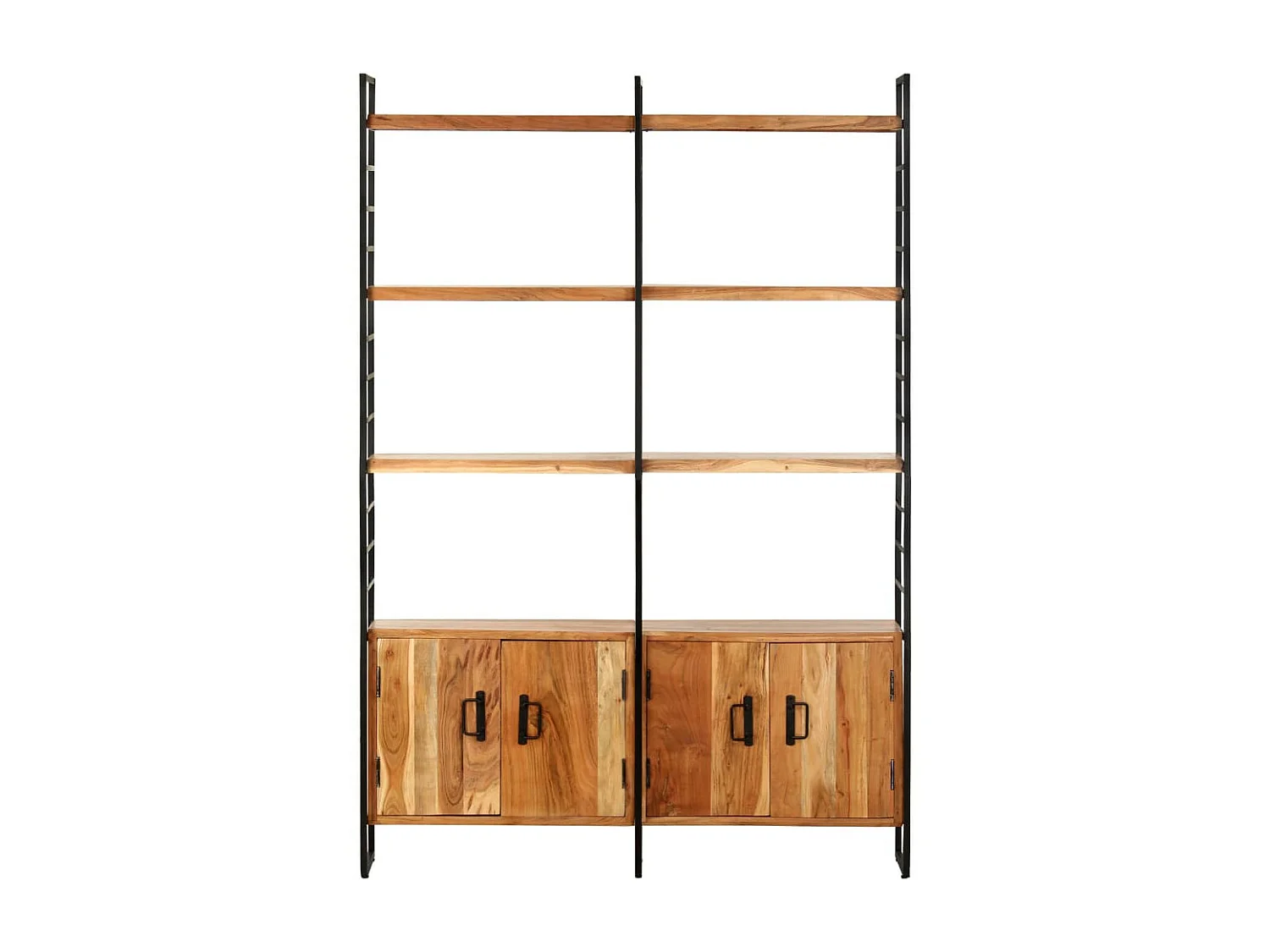 Bibliothèque à 4 niveaux 124x30x180 Bois d'acacia massif