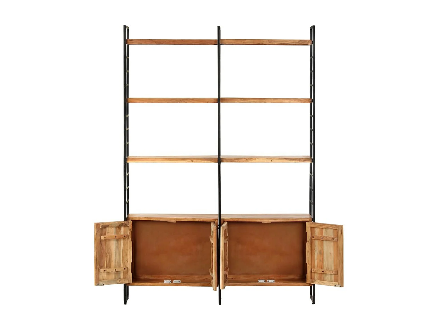 Bibliothèque à 4 niveaux 124x30x180 Bois d'acacia massif