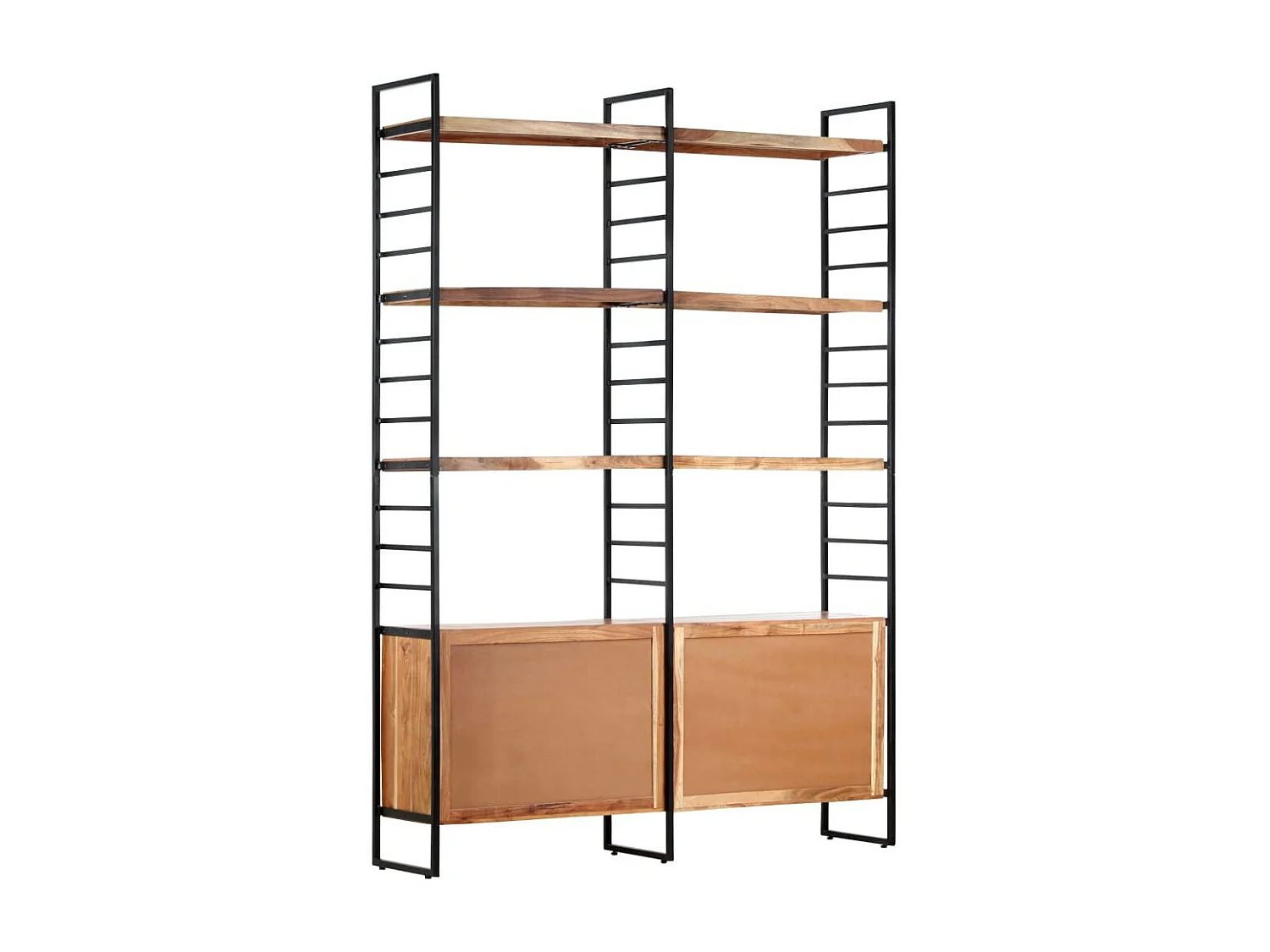 Bibliothèque à 4 niveaux 124x30x180 Bois d'acacia massif