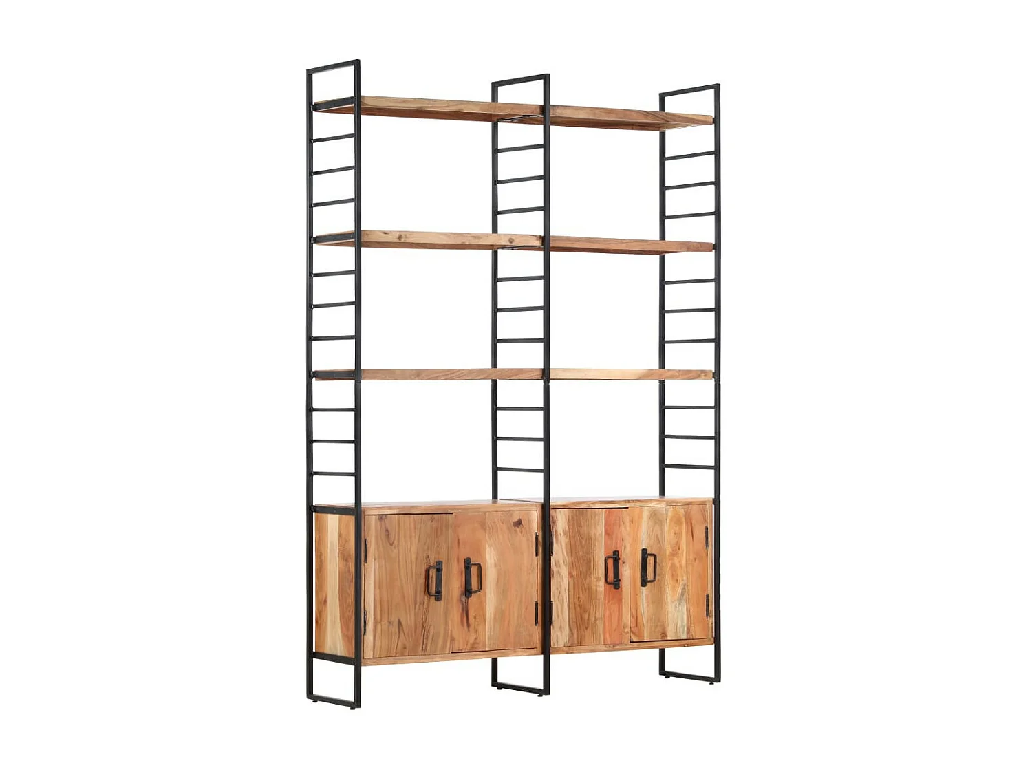 Bibliothèque à 4 niveaux 124x30x180 Bois d'acacia massif