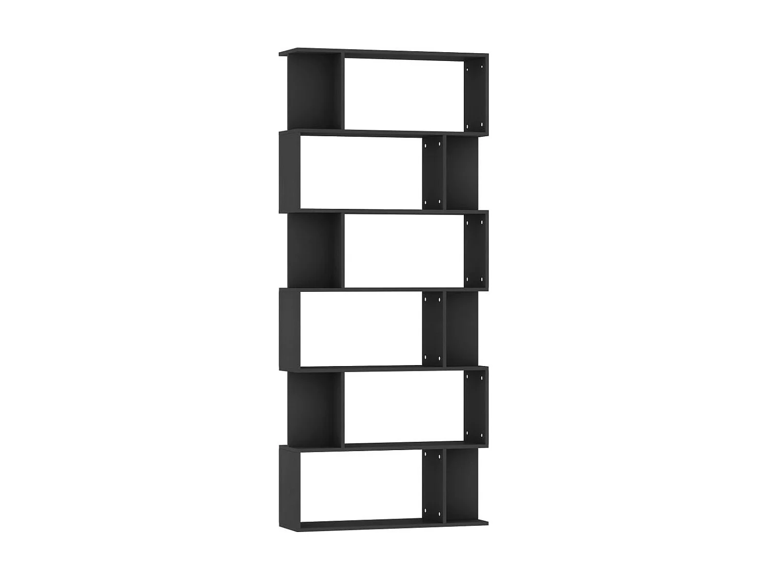 Bibliothèque-Séparateur de pièce Noir 80x24x192