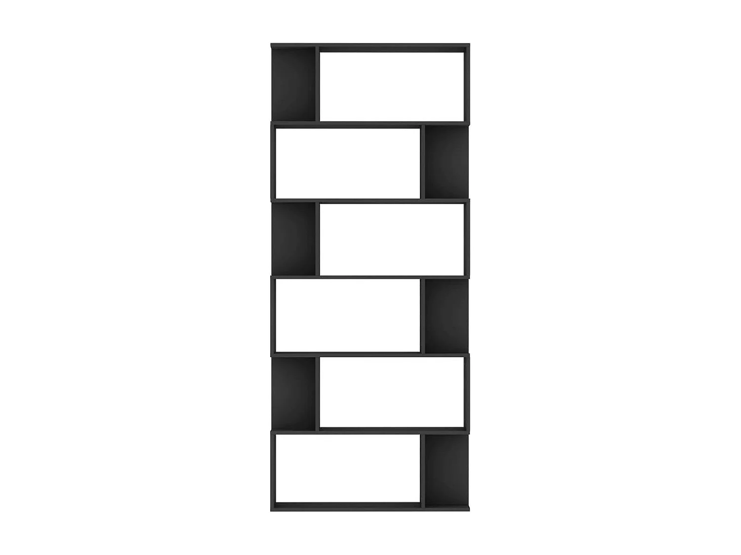 Bibliothèque-Séparateur de pièce Noir 80x24x192