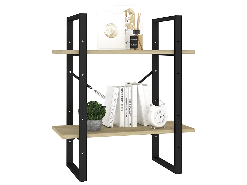 Bibliothèque à 2 niveaux Chêne sonoma 60x30x70