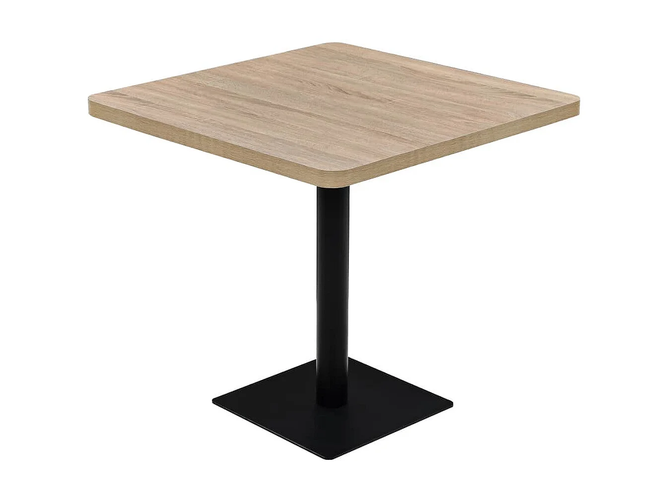 Table de bistro MDF et acier Carré 80x80x75 Couleur de chêne