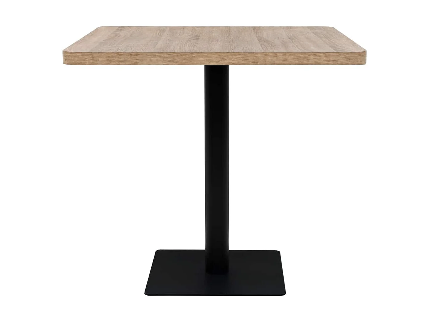 Table de bistro MDF et acier Carré 80x80x75 Couleur de chêne