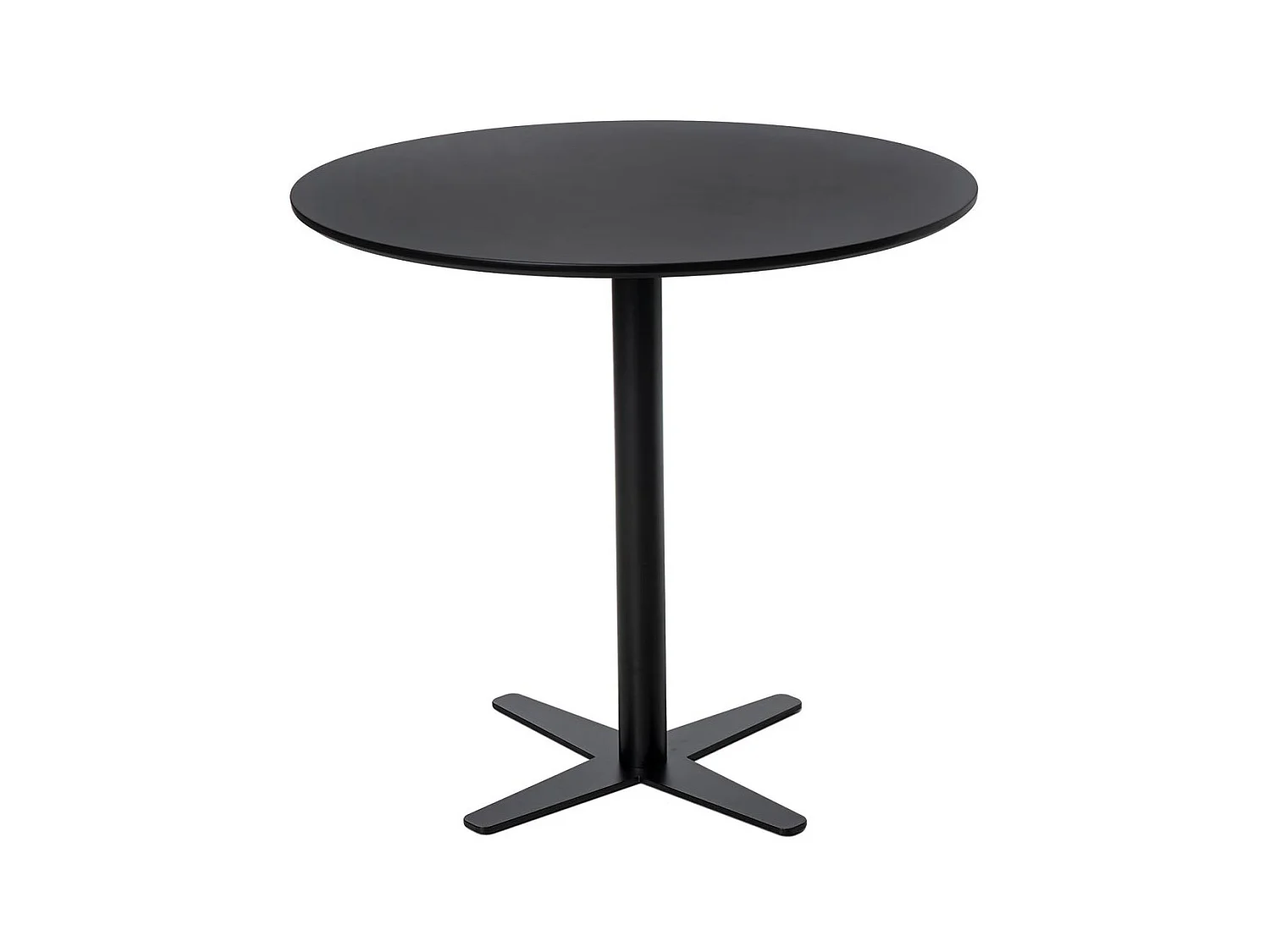 Table de bar ronde bois noir et pieds acier noir Cooky 80cm