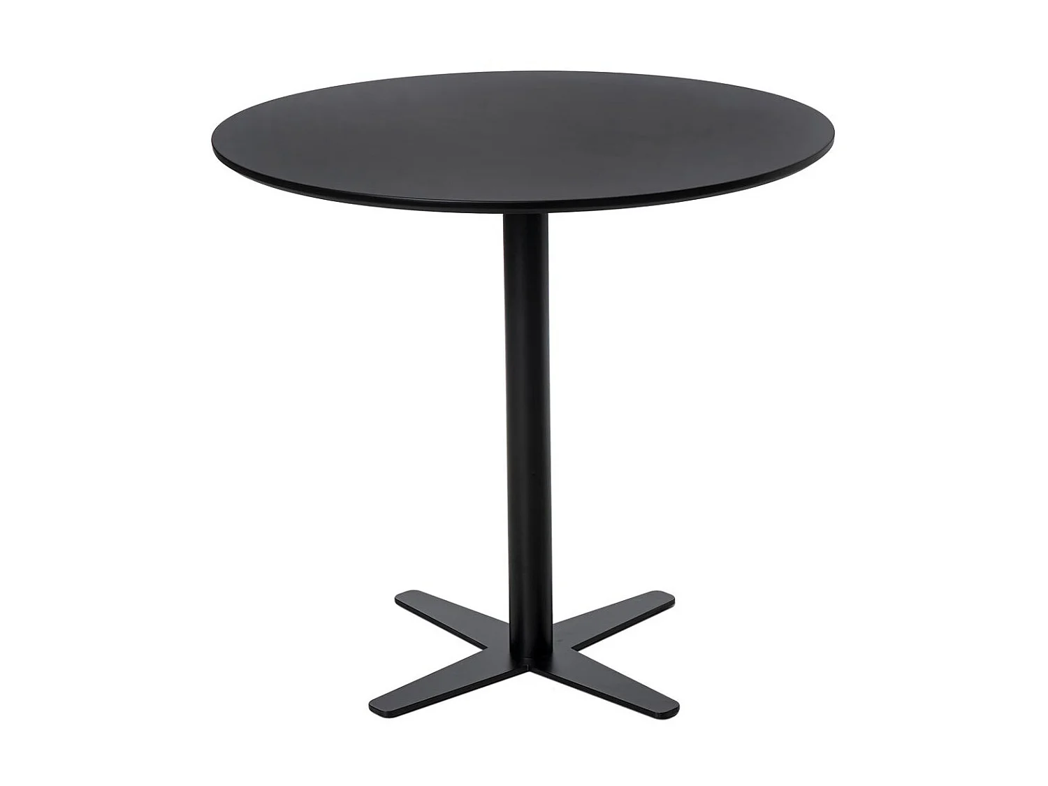 Table de bar ronde bois noir et pieds acier noir Cooky 80cm