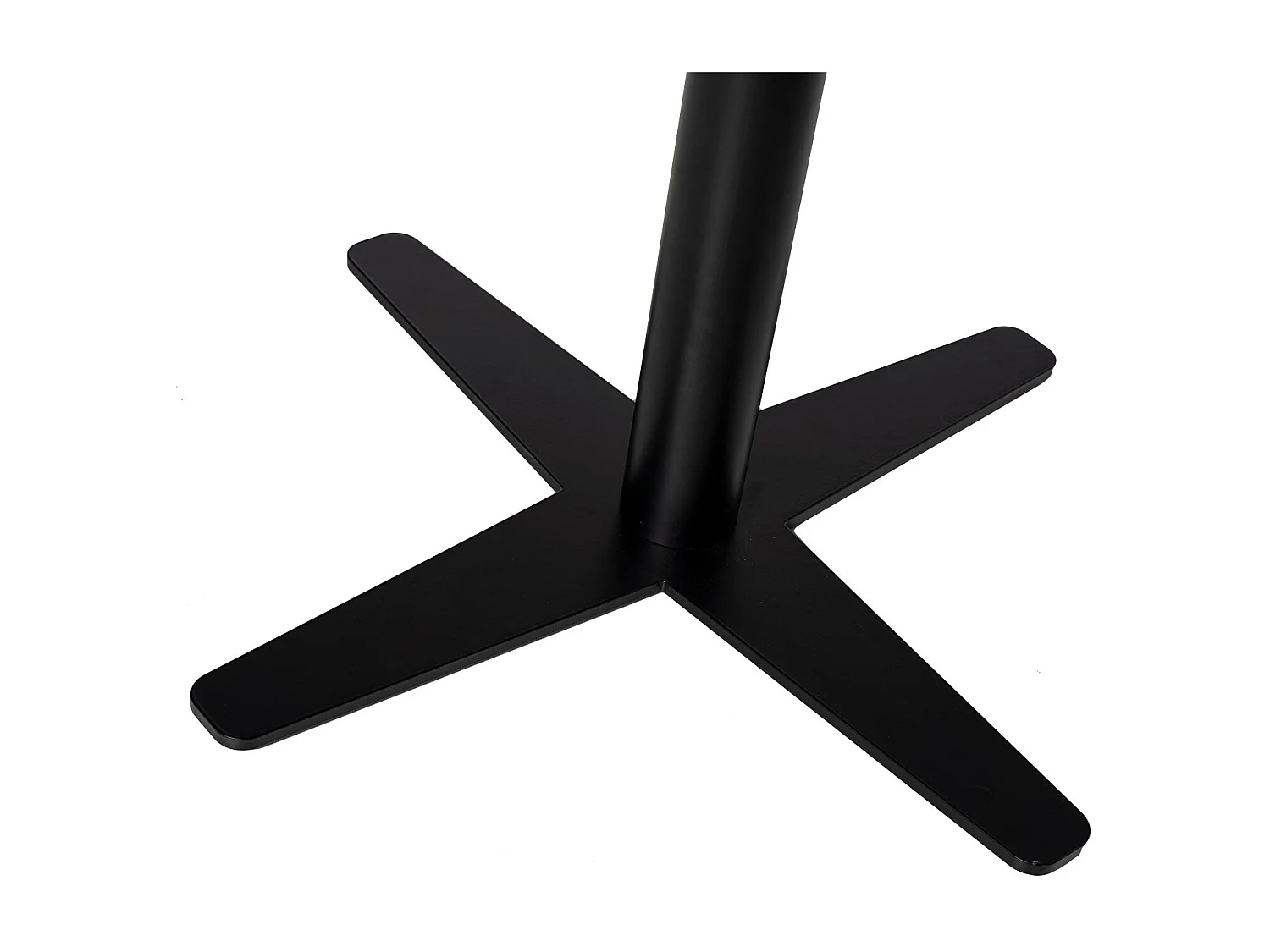 Table de bar ronde bois noir et pieds acier noir Cooky 80cm