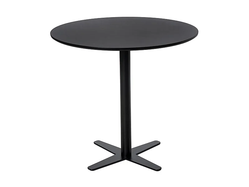 Table de bar ronde bois noir et pieds acier noir Cooky 80cm