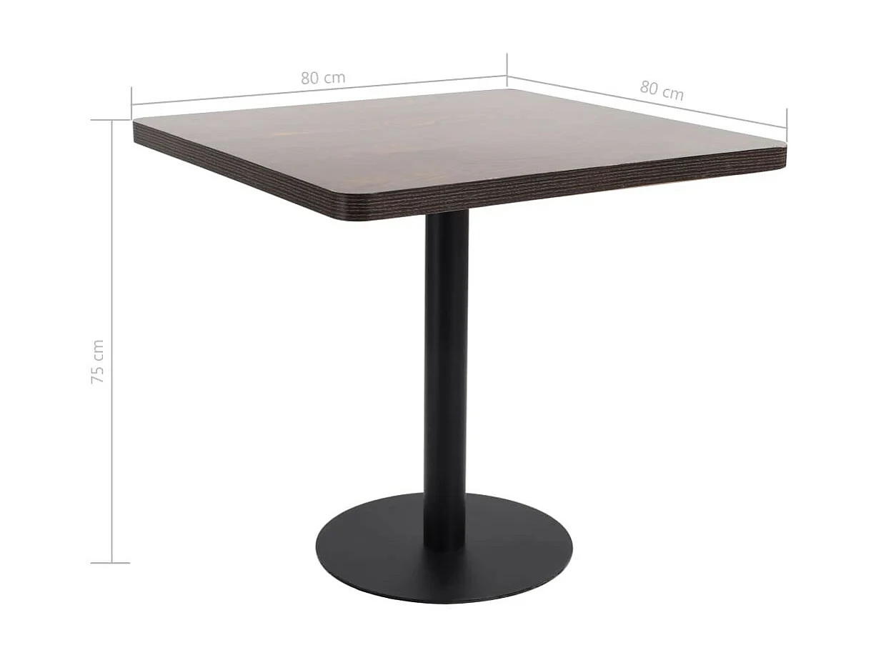 Table de bistro Marron foncé 80x80 MDF