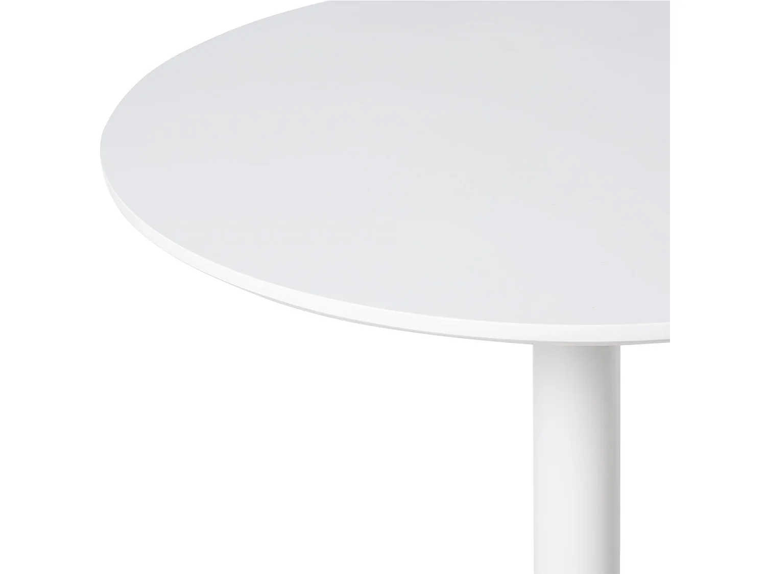 Table de bar ronde bois blanc et pieds acier blanc Cooky 60cm