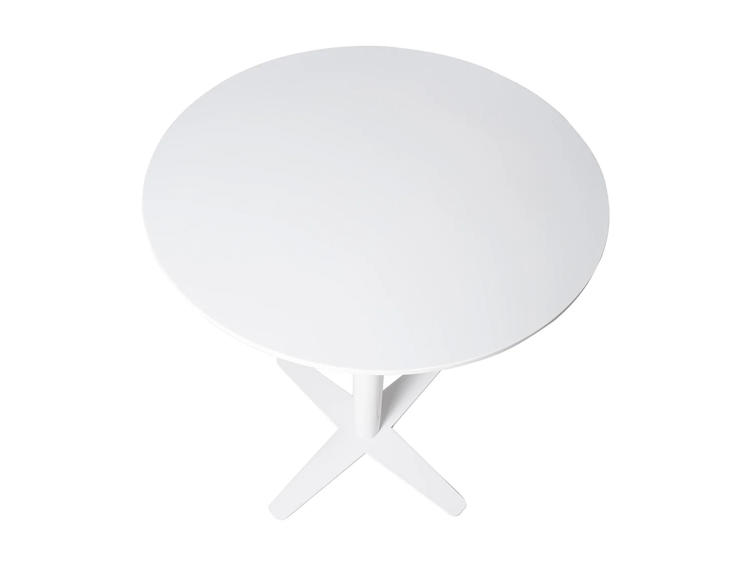 Table de bar ronde bois blanc et pieds acier blanc Cooky 60cm
