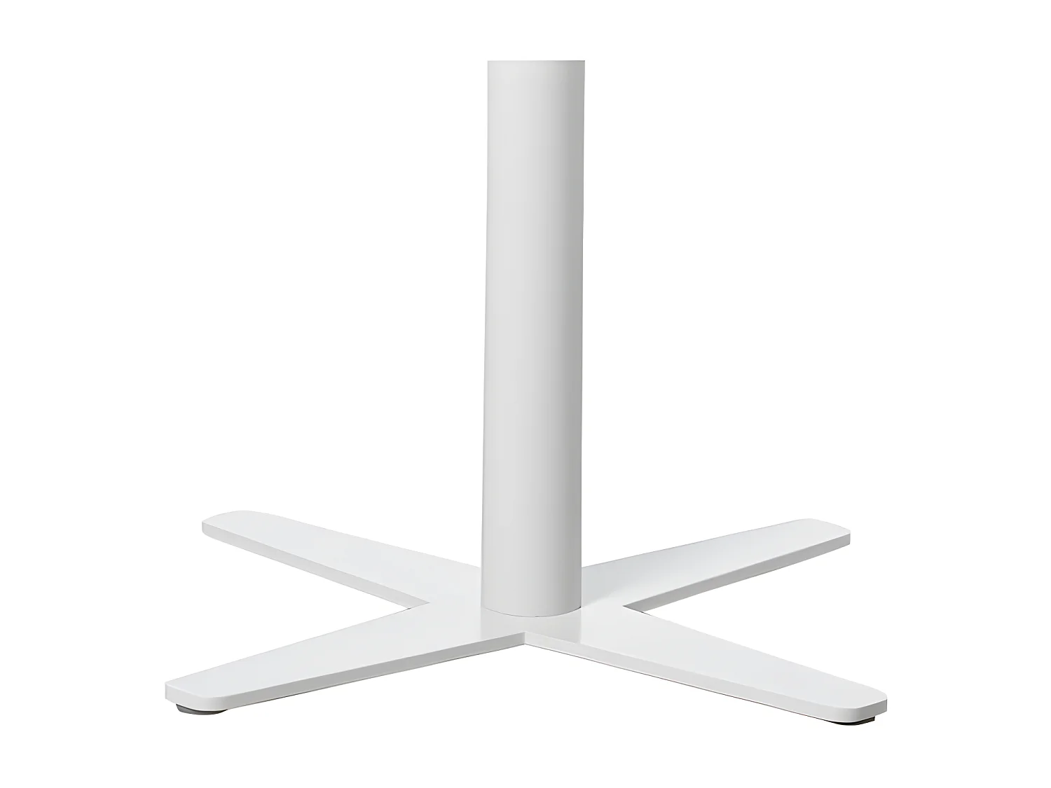 Table de bar ronde bois blanc et pieds acier blanc Cooky 80cm