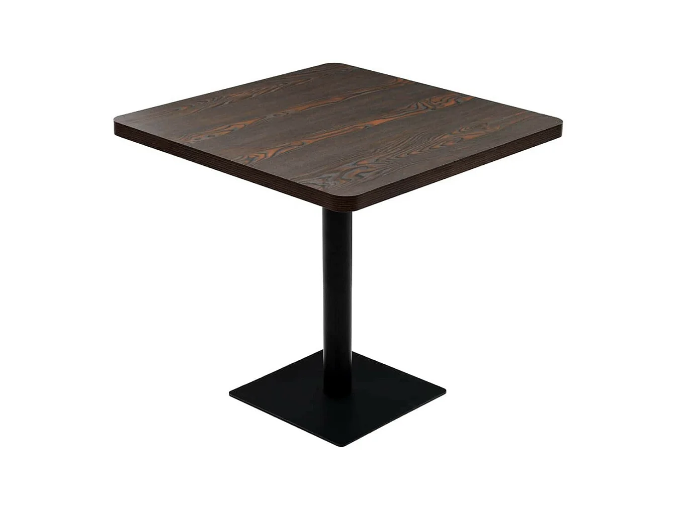 Table de bistro MDF et acier Carré 80 x 80x75 Frêne foncé
