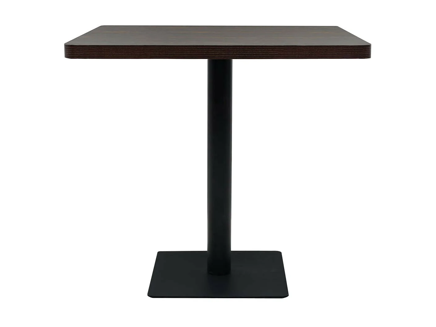 Table de bistro MDF et acier Carré 80 x 80x75 Frêne foncé