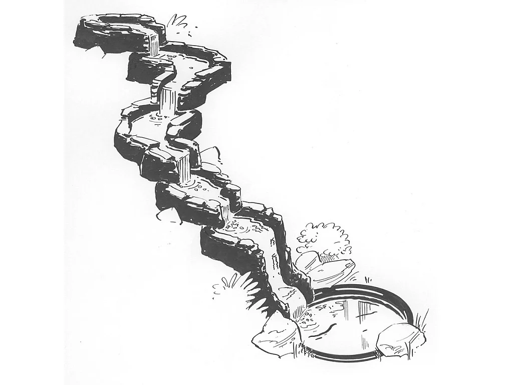 Startsegment voor vijverwaterval Colorado Cascade 1312071