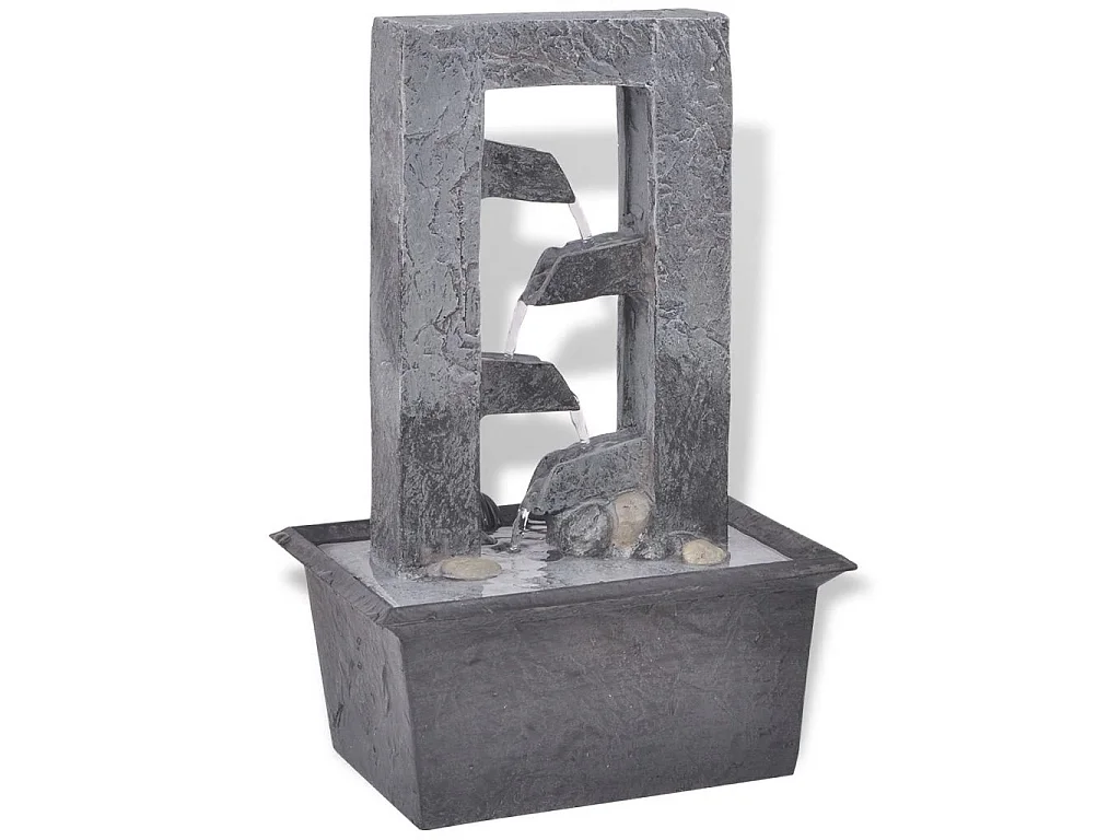 Fontaine d'intérieur avec lumière LED Poly-résine