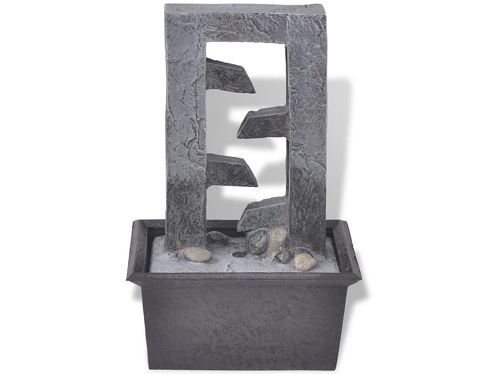 Fontaine d'intérieur avec lumière LED Poly-résine