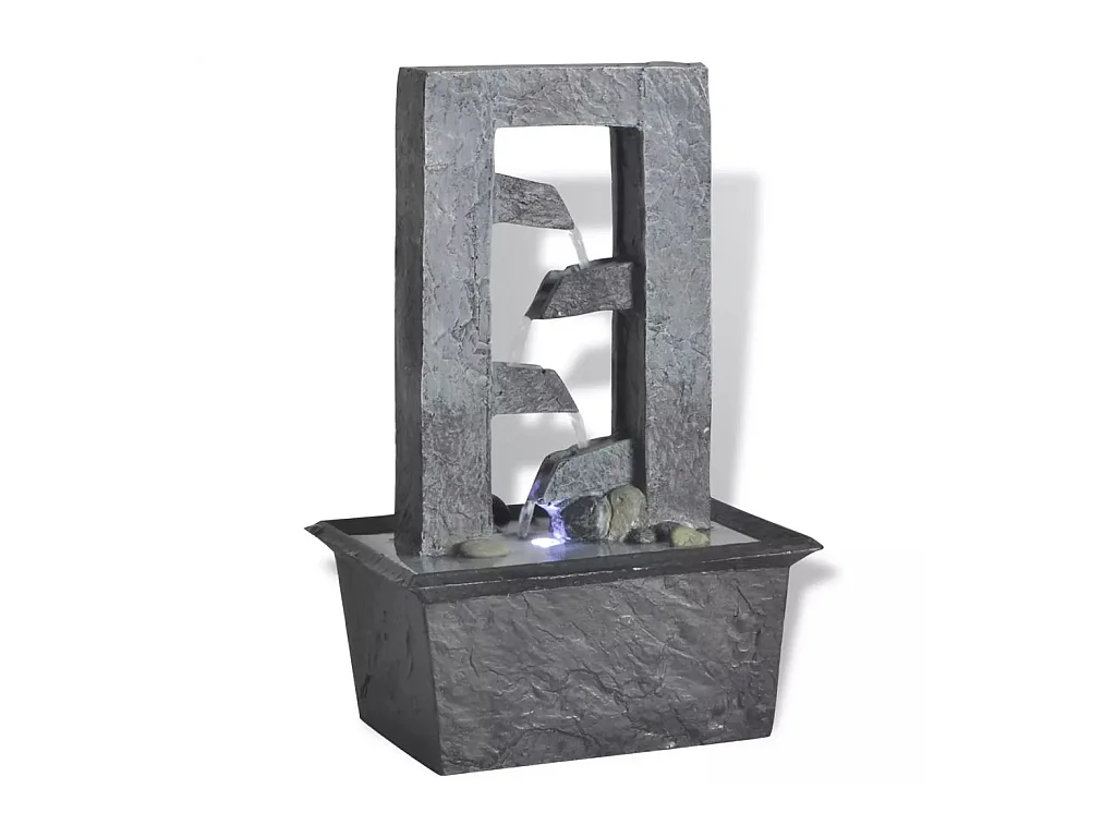 Fontaine d'intérieur avec lumière LED Poly-résine