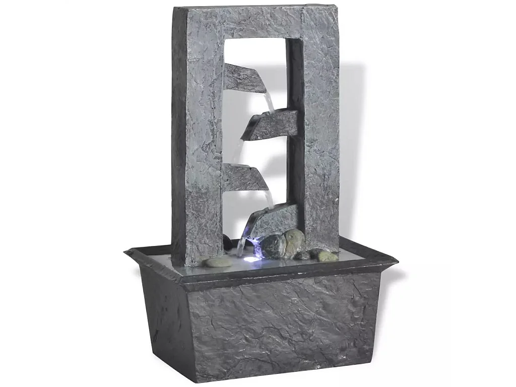 Fontaine d'intérieur avec lumière LED Poly-résine