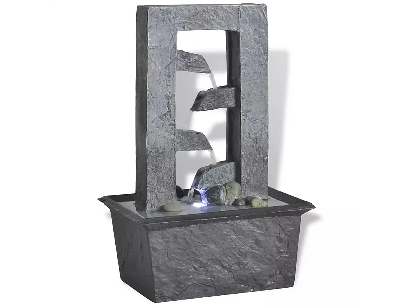 Fontaine d'intérieur avec lumière LED Poly-résine