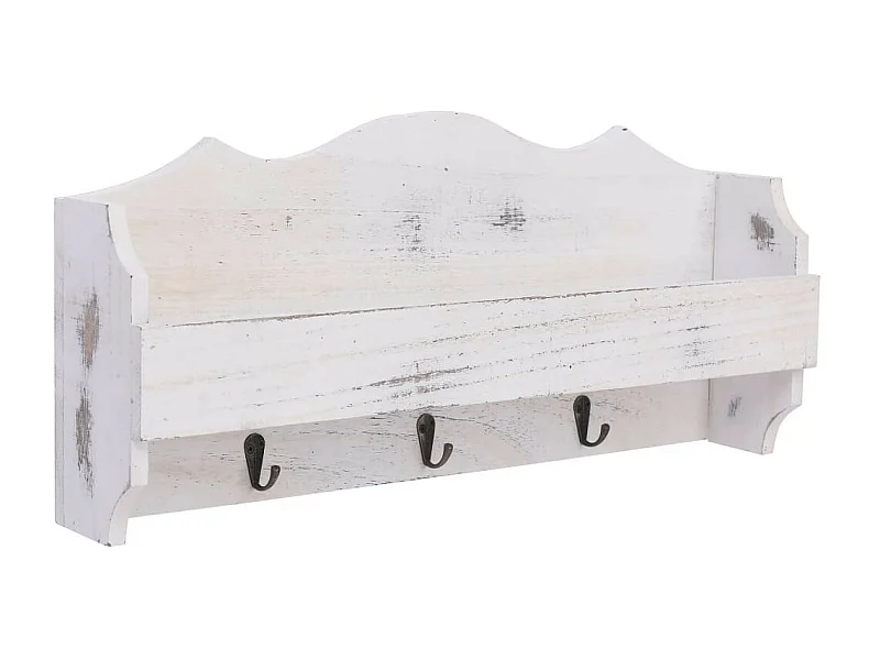 Porte-manteau mural Blanc 50x10x23 Bois