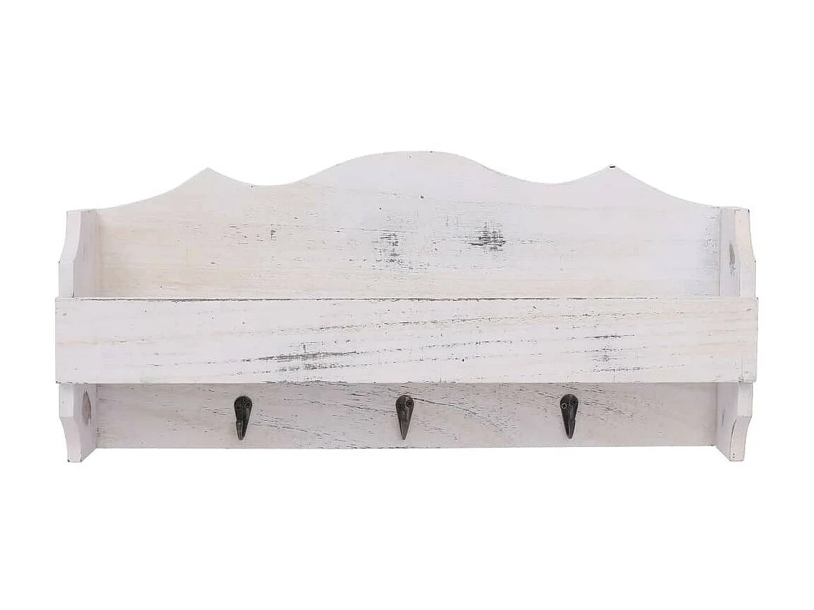 Porte-manteau mural Blanc 50x10x23 Bois
