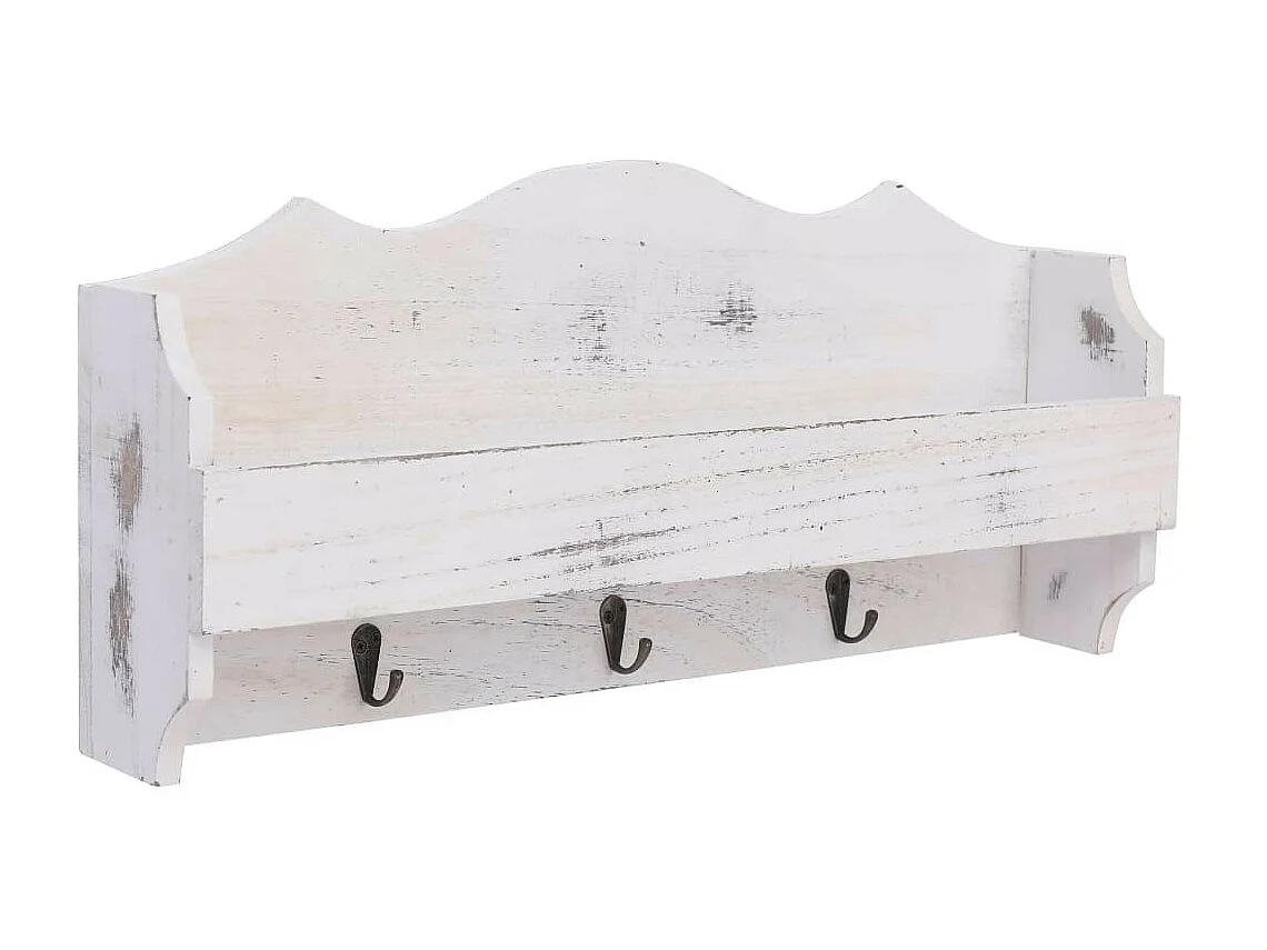 Porte-manteau mural Blanc 50x10x23 Bois