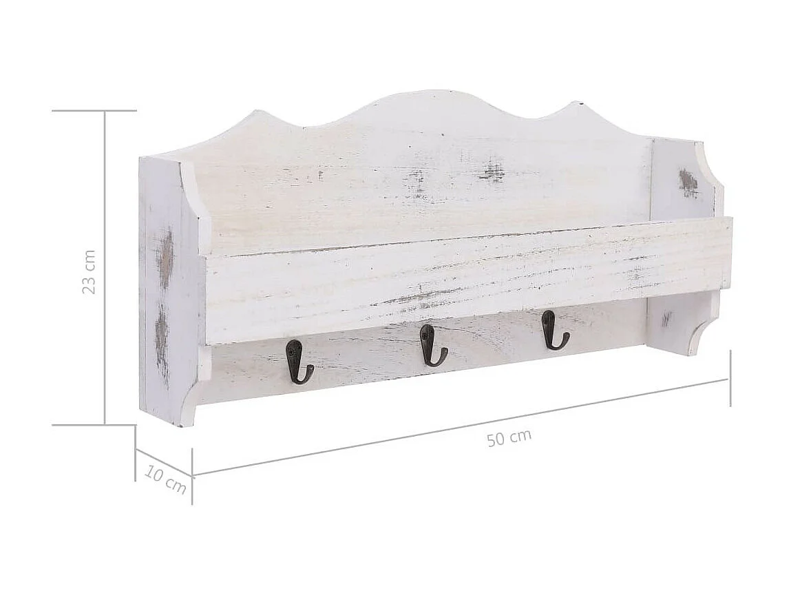 Porte-manteau mural Blanc 50x10x23 Bois