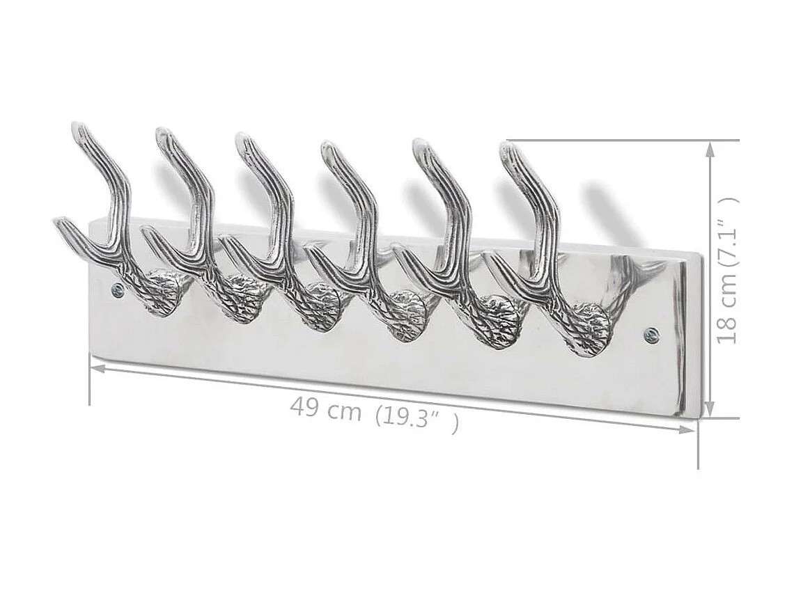 Crochets à vêtements de garde-robe 4 pcs Argenté Aluminium