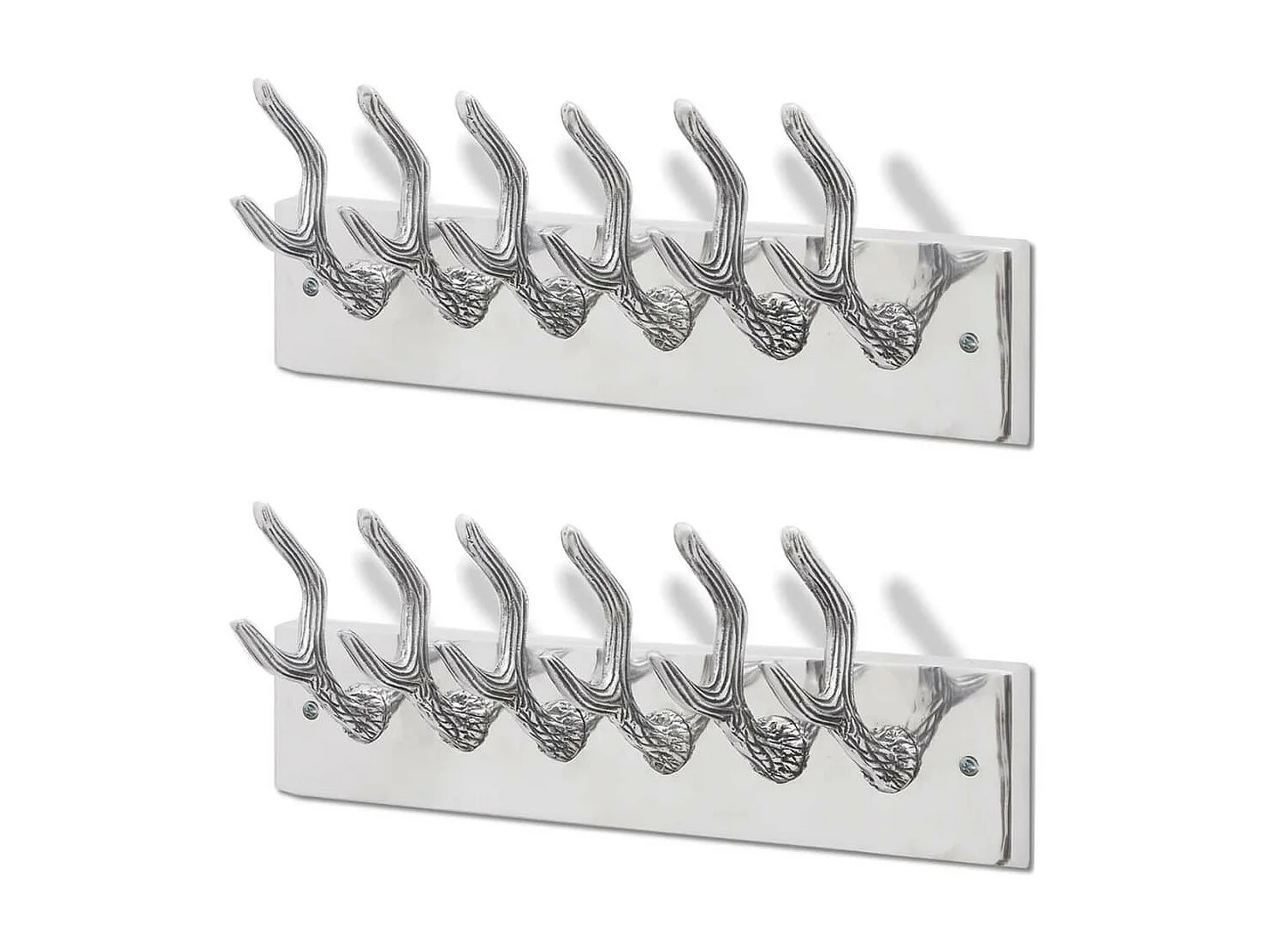 Crochets à vêtements de garde-robe 2 pcs Argenté Aluminium