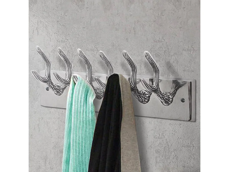 Crochets à vêtements de garde-robe 2 pcs Argenté Aluminium