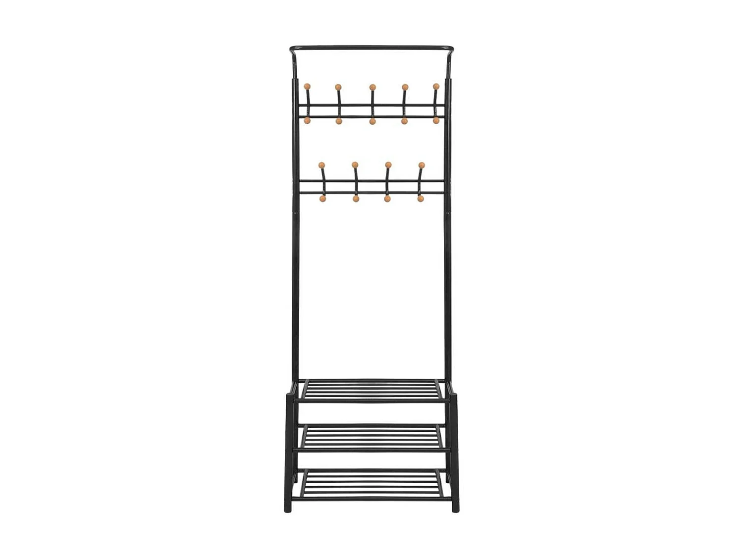 Porte-manteau avec rangement pour chaussures 68x32x182,5 Noir