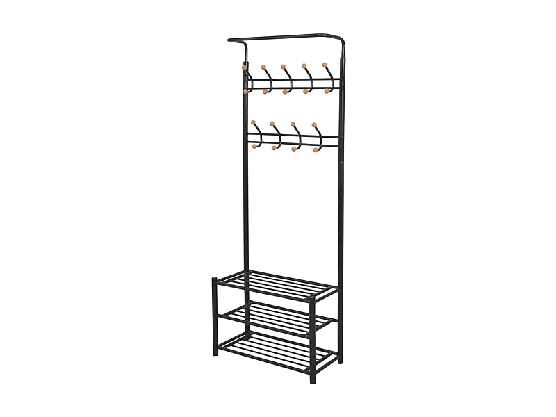Porte-manteau avec rangement pour chaussures 68x32x182,5 Noir