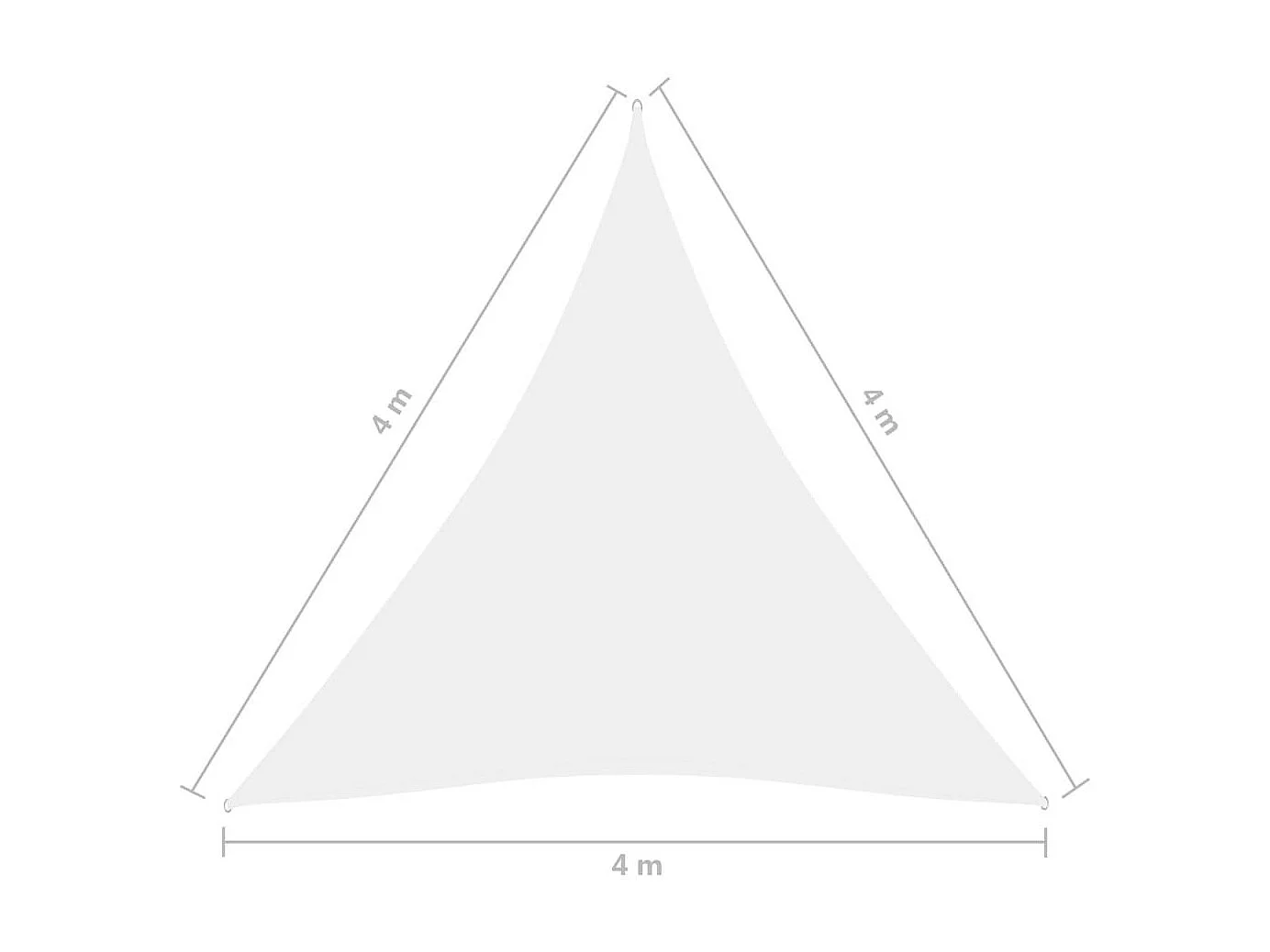 Voile de parasol Tissu Oxford triangulaire 4x4x4 m Blanc