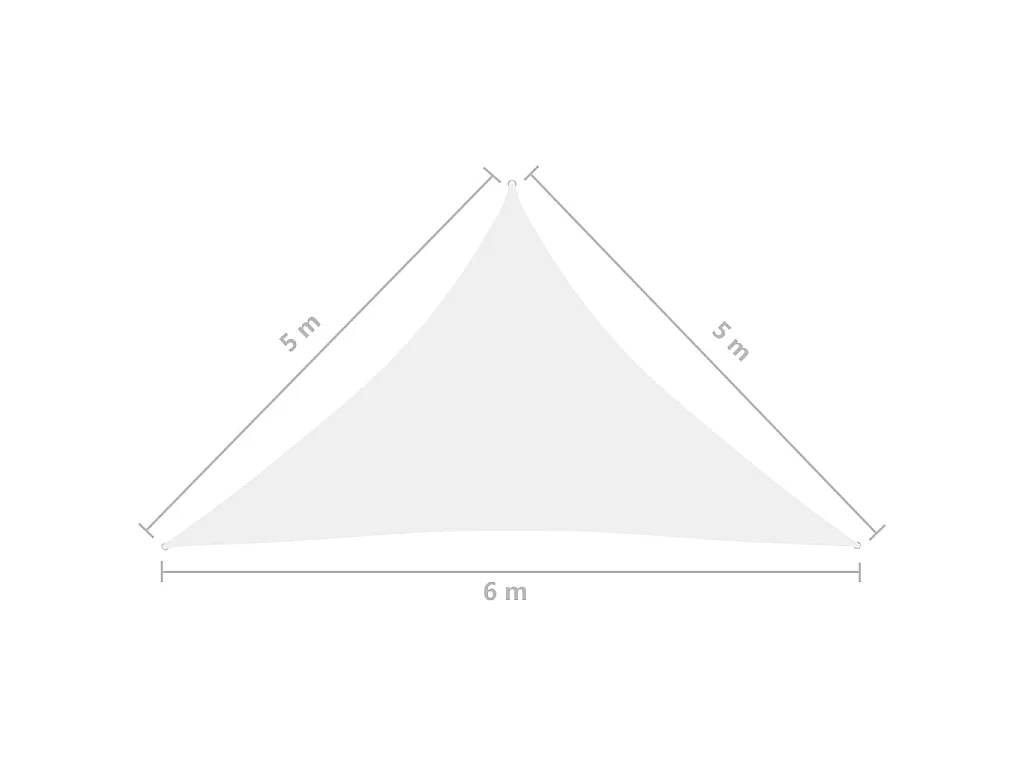 Voile de parasol Tissu Oxford triangulaire 5x5x6 m Blanc