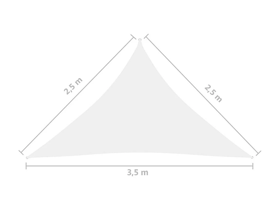 Voile de parasol Tissu Oxford triangulaire 2,5x2,5x3,5 m Blanc