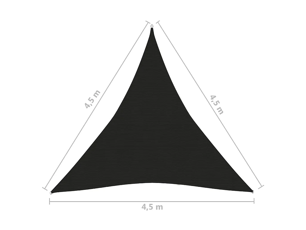 Voile d'ombrage 160 g-m² Noir 4,5x4,5x4,5 m PEHD