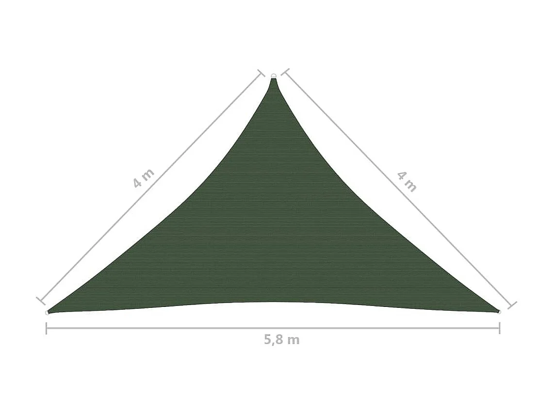 Voile d'ombrage 160 g-m² Vert foncé 4x4x5,8 m PEHD