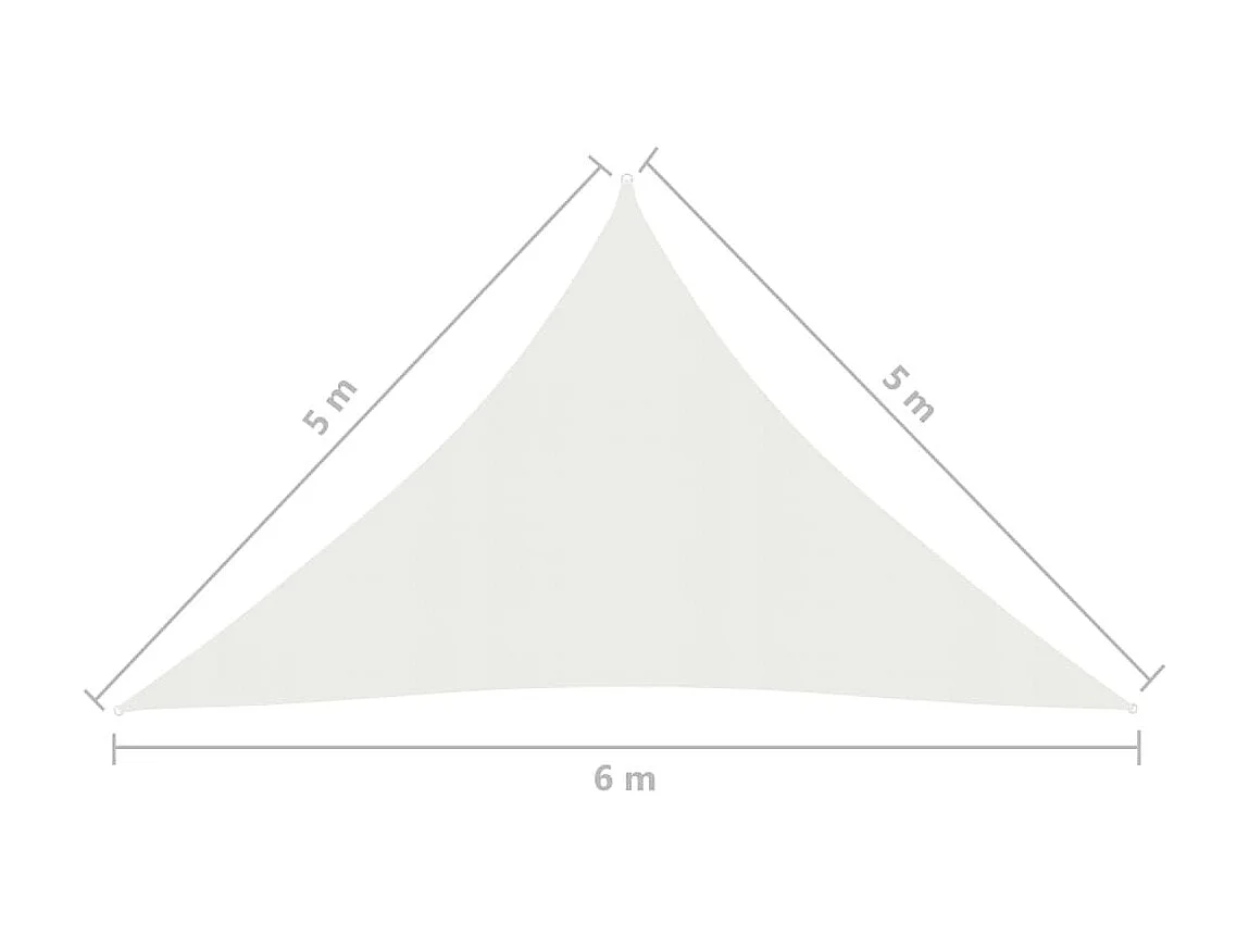 Voile d'ombrage 160 g-m² Blanc 5x5x6 m PEHD