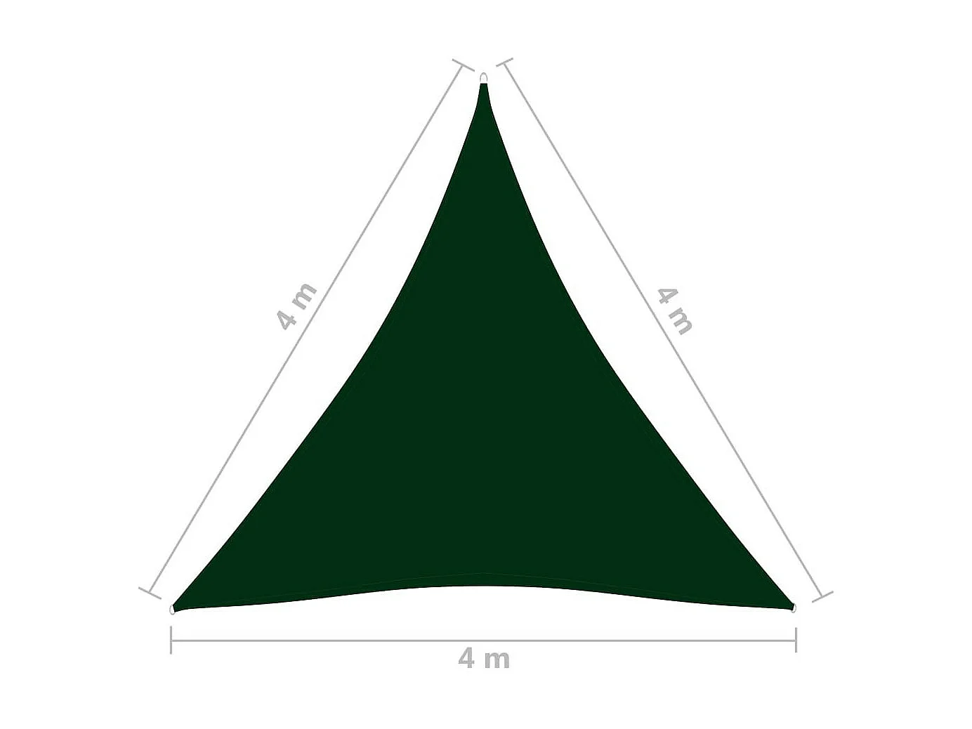 Voile de parasol Tissu Oxford triangulaire 4x4x4 m Vert foncé