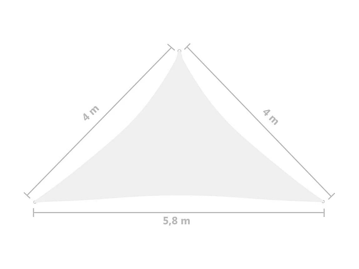 Voile de parasol Tissu Oxford triangulaire 4x4x5,8 m Blanc