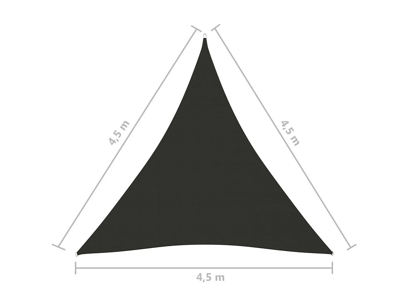 Voile de parasol Tissu Oxford triangulaire 4,5x4,5x4,5 m