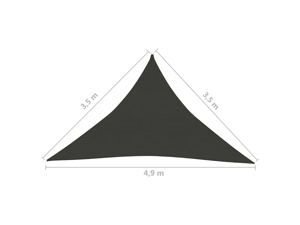 Voile d'ombrage 160 g-m² Anthracite 3,5x3,5x4,9 m PEHD
